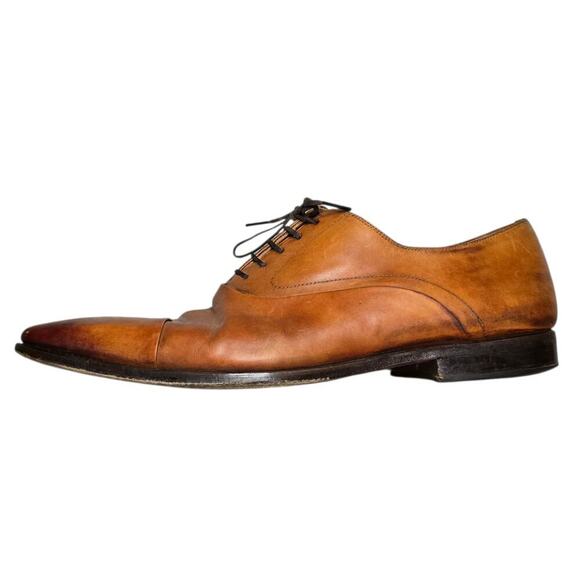 Magnanni Saffron Cuero 15959 Cap Toe Leather Dress Oxford Cigar Brown Sz 12 M main image 6